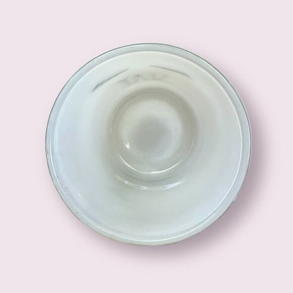 NWOT Rae Dunn SLAY Eyelashes Make-up Brush Storage Container Holder White Glass - Picture 3 of 5